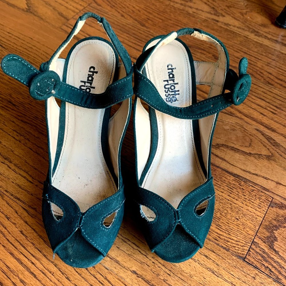 Charlotte Russe Teal Platform Wedges - 5.5